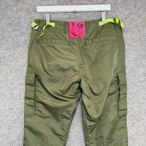 PRPS Jim Jones Nylon‎ Cargo Pants Mens 32 Mesh Lined Army Green Rare NEW - Picture 11 of 16